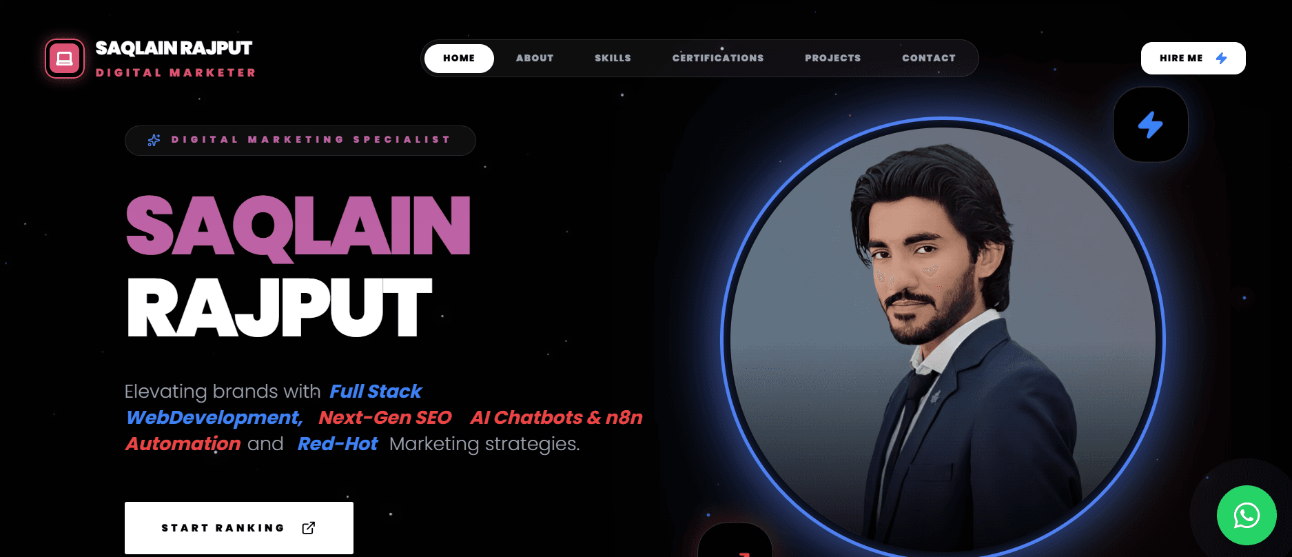 Portfolio Website - Saqlain Rajput